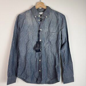 Everlane The Cotton Chambray Button Down Long Sleeve Shirt Indigo Blue XS